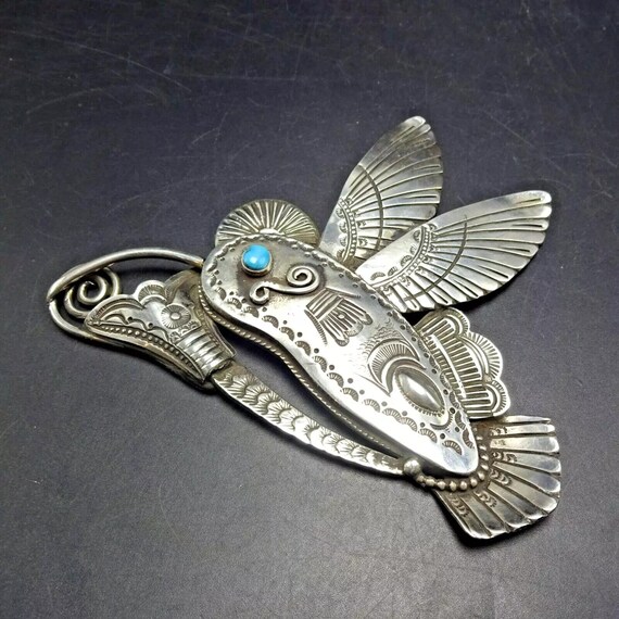 Huge ART TAFOYA Hand Stamped Sterling Silver Humm… - image 5