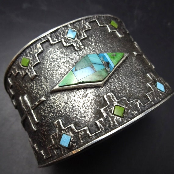 BEST PRICED NAVAJO AARON ANDERSON INTENSE GEOMETRIC SILVER BRACELET BEST PRICED NAVAJO AARON ANDERSON INTENSE GEOMETRIC SILVER BRACELET