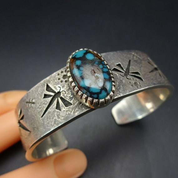 KEE YAZZIE Vintage Navajo Sterling Silver TURQUOI… - image 1