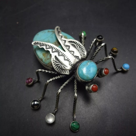 Herbert Ration NAVAJO Sterling Silver TURQUOISE B… - image 6