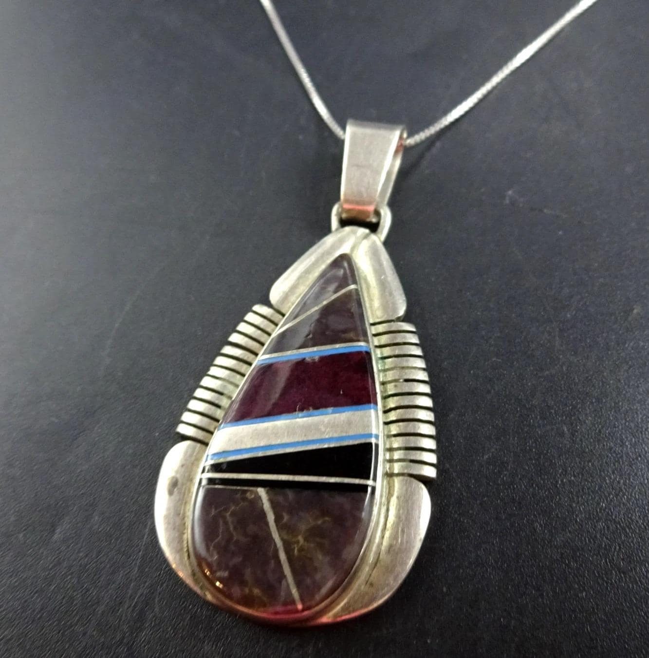 Navajo Charlie John オーバルレイ ビズビー ペンダントトップ John Charley Navajo - Etsy