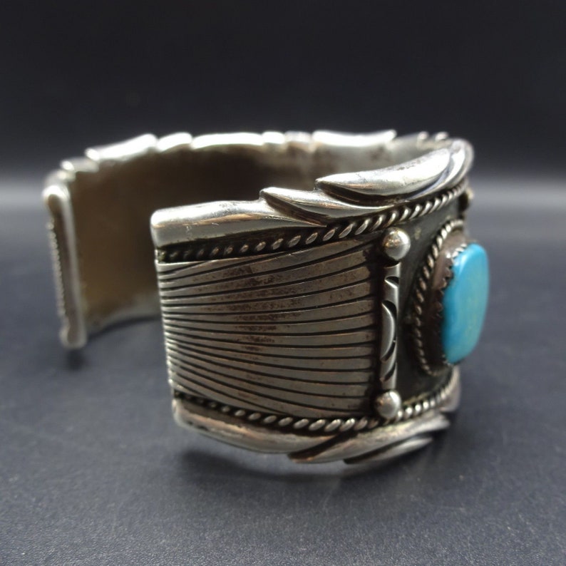RAYMOND YAZZIE Vintage Navajo Sterling Silver & TURQUOISE Cuff - Etsy