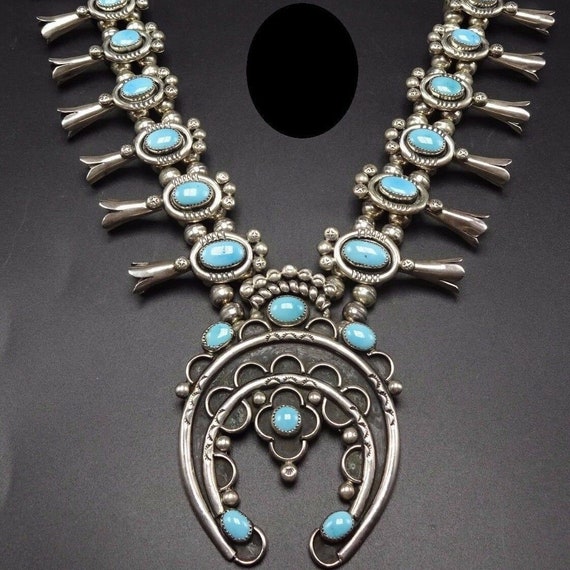 Sleeping beauty on sale squash blossom necklace