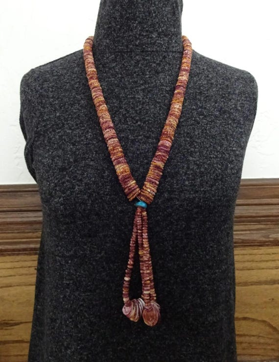 Angie Begay NAVAJO Purple Spiny Oyster Shell NECKLACE With JACLAS