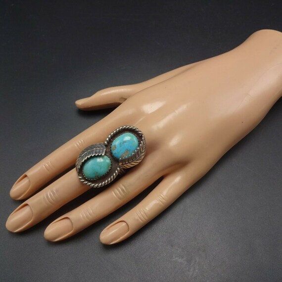 SUBSTANTIAL Vintage Sterling Silver BLUE TURQUOIS… - image 2