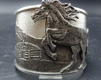 Kelsey Jimmie NAVAJO Tufa Cast Sterling Silver EQUESTRIAN HORSE