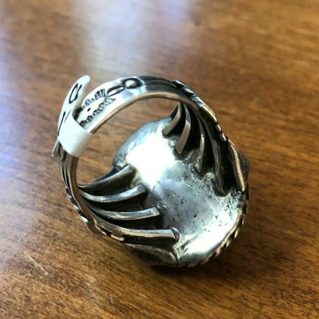 S925 Sterling Silver Turquoise Ring Men's Blue Turquoise