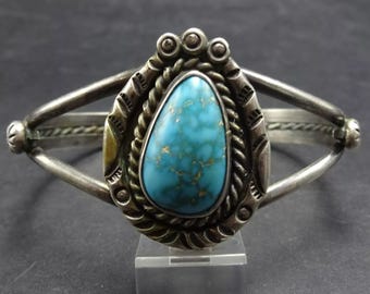 Heavy Classic 1940s Vintage NAVAJO Sterling TURQUOISE Single Heavy Classic 1940s Vintage NAVAJO Sterling TURQUOISE Single
