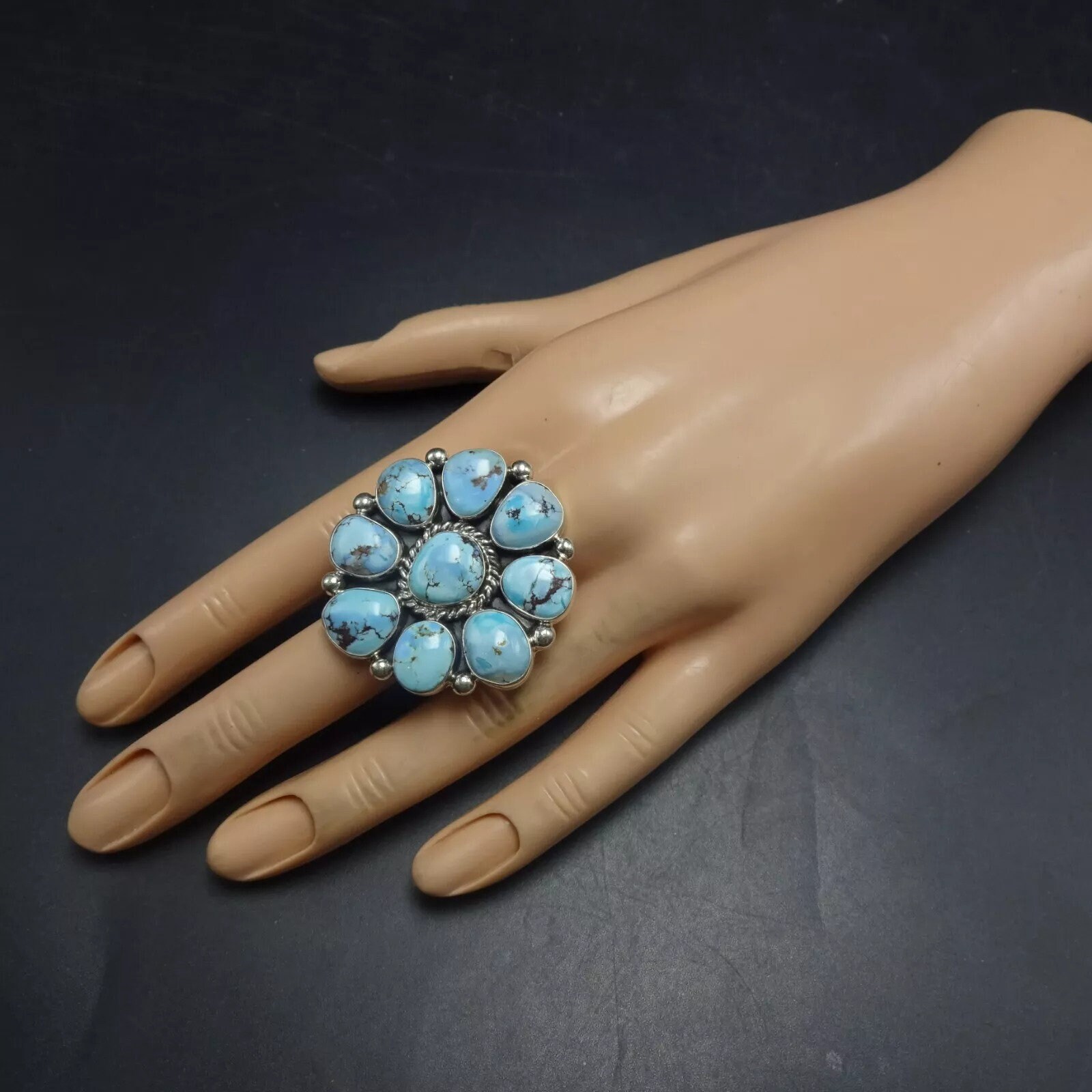 ナバホ族 E.M. LINKIN スターリングシルバー ゴールデンヒルズ 