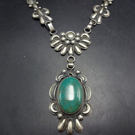 Lorenzo Juan NAVAJO Sterling Silver TURQUOISE NEC… - image 9