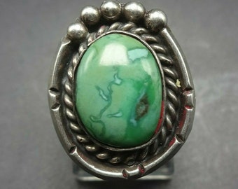 Vintage BEAUFORD DAWAHOYA Hopi Sterling Silver Overlay RING Size