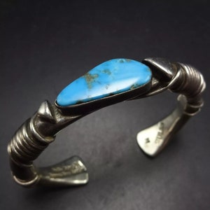Gorgeous ORVILLE TSINNIE Navajo Vintage Sterling Silver TURQUOISE
