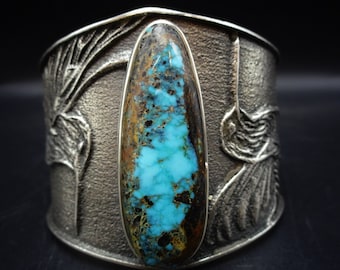 Marian KAAWAADEH Denipah TufaCast Sterling BISBEE TURQUOISE Hummingbird Bracelet