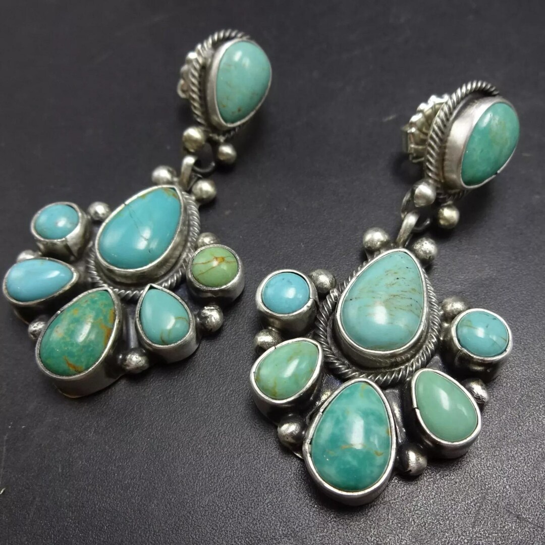 Travis J. Turquoise and Sterling Long Pendant main image 1
