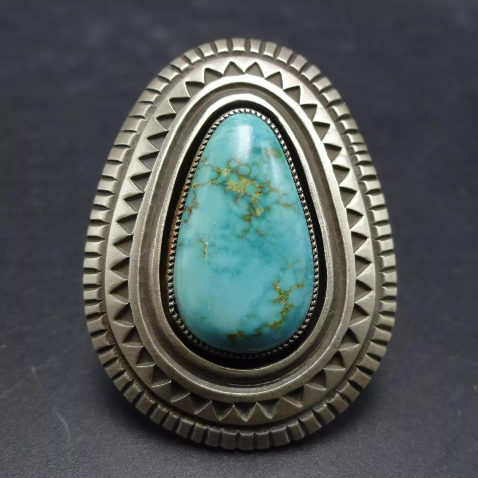 カルヴィンマルチネス Big CALVIN MARTINEZ Navajo Natural Blue TURQUOISE Sterling Silver