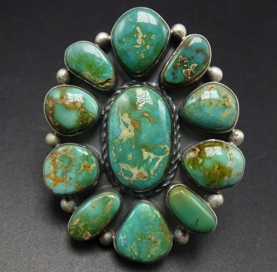 HUGE Gorgeous Sterling Silver & Royston TURQUOISE… - image 8
