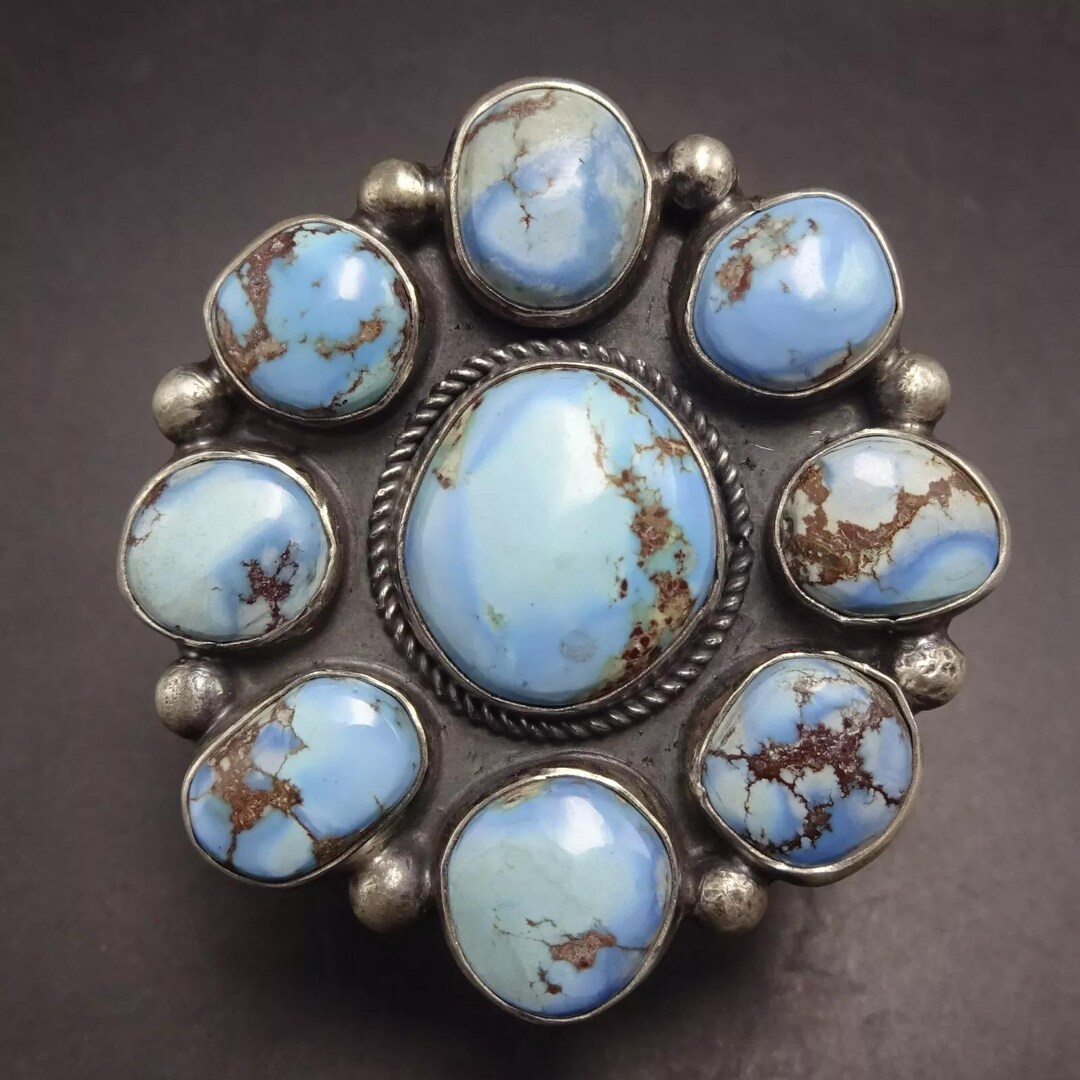 Randall Rings RANDALL ENDITO Navajo Golden Hills TURQUOISE Cluster Sterlingsilver ...