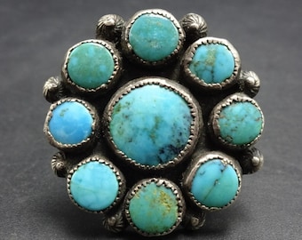 Vintage BEAUFORD DAWAHOYA Hopi Sterling Silver Overlay RING Size