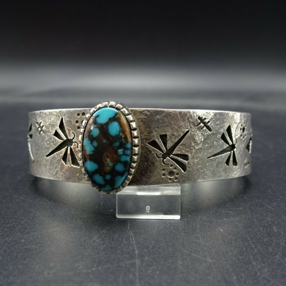 KEE YAZZIE Vintage Navajo Sterling Silver TURQUOI… - image 5