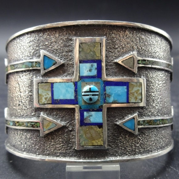 One Of The Most Unique Navajo Aaron Anderson **nothern Star** Native American Jewelry Silver Bracelet One Of The Most Unique Navajo Aaron Anderson **nothern Star** Native American Jewelry Silver Bracelet