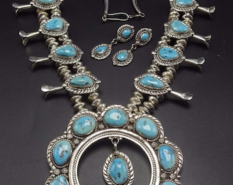 SIGNED Vintage Native American Indian Jewelry Sleeping Beauty