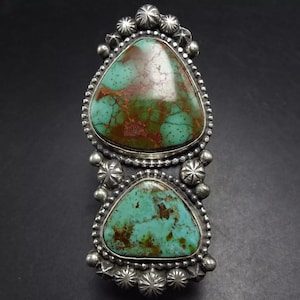 ターコイズ LFC×Linda Yazzie Royston Royston Four-corners Cluster Sterling Silver Ring Handmade