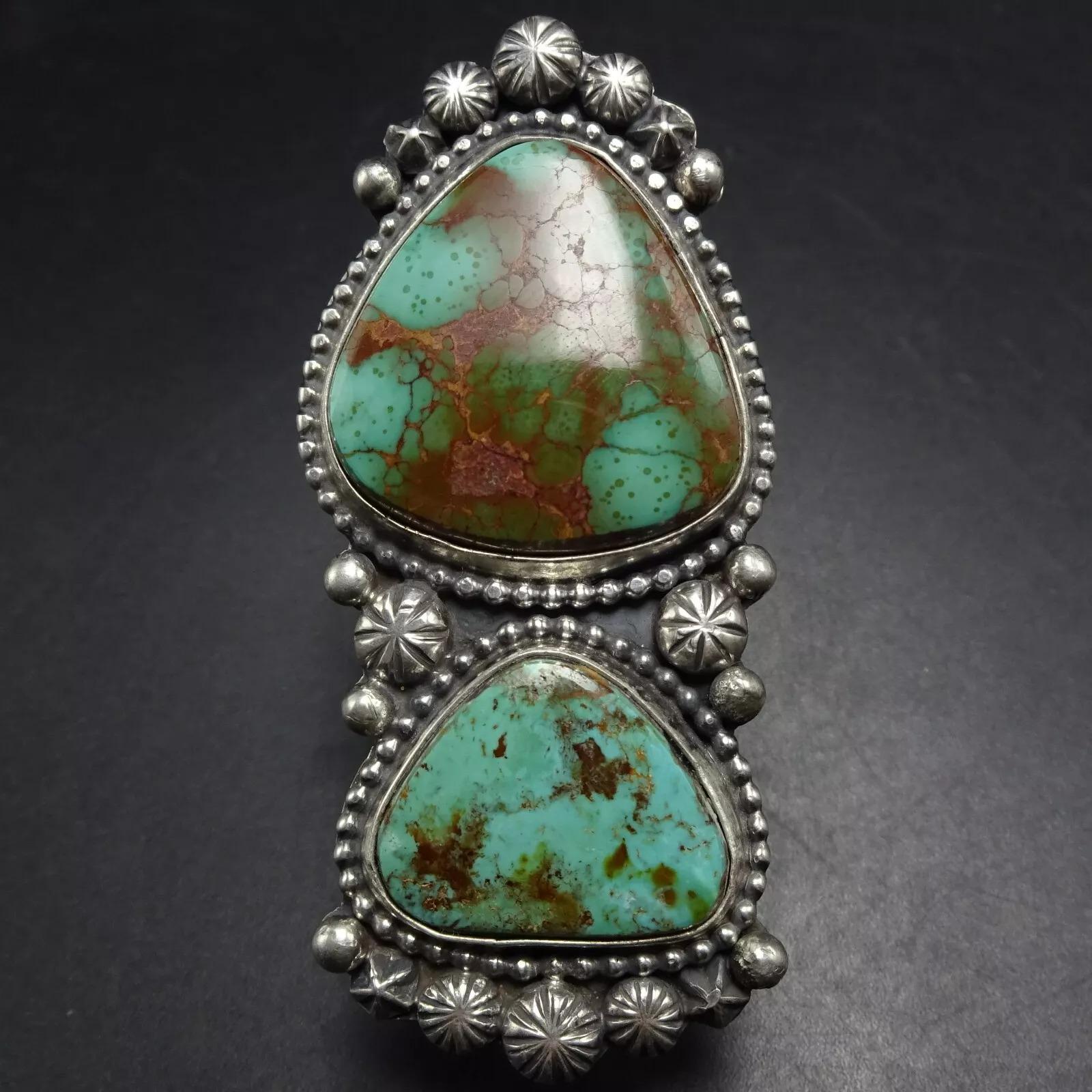 Rob Platero Navajo Royston Turquoise Sterling Silver Earrings Native American Rob Platero Navajo Royston Turquoise Sterling Silver Earrings Native American