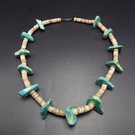 Primitive Vintage NAVAJO Thick HEISHI & TURQUOISE