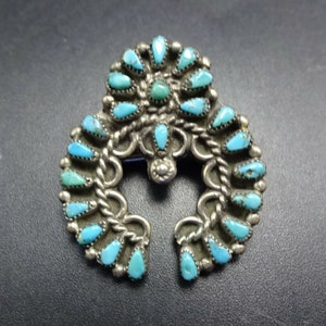 VMB ヴィンテージ ターコイズ&シルバー ピンブローチA VMB ヴィンテージ ターコイズ&シルバー ピンブローチA VMB