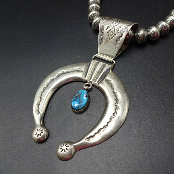 Sam Yellowhair Navajo Handmade Turquose Naja Necklace