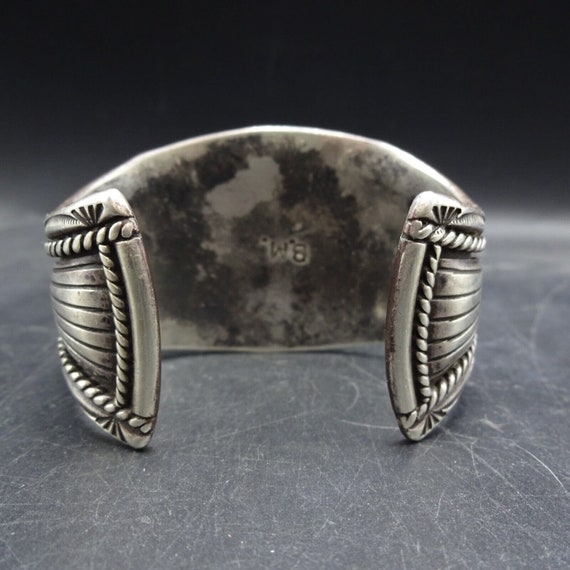 Exquisite OLD PAWN Navajo Hand Stamped Sterling S… - image 7