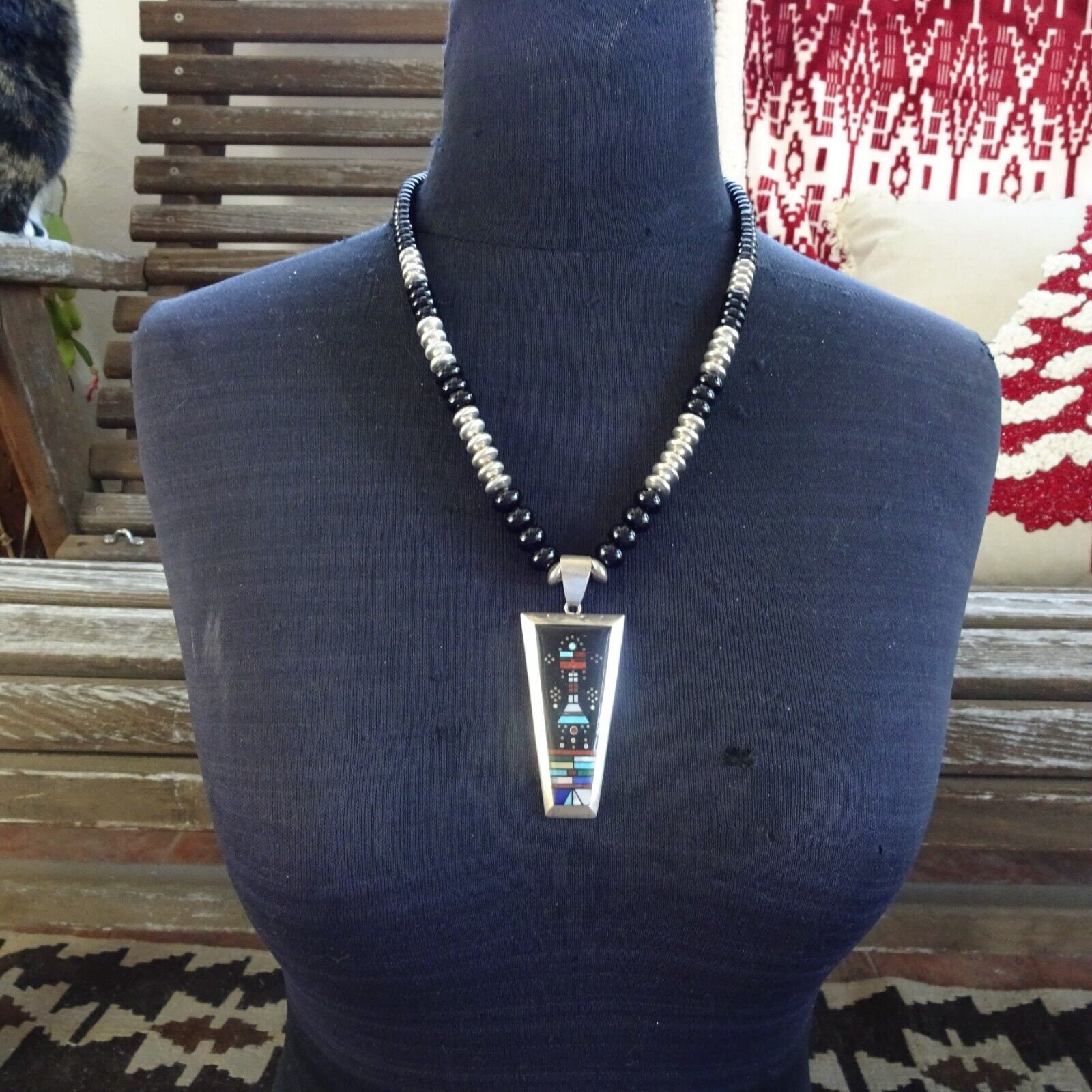 Harrison Jim pendant bisbee ビズビー Hefty Handmade Bisbee Squash Blossom Necklace and Earrings by