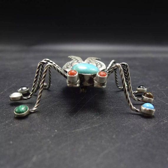 Herbert Ration NAVAJO Sterling Silver TURQUOISE B… - image 3