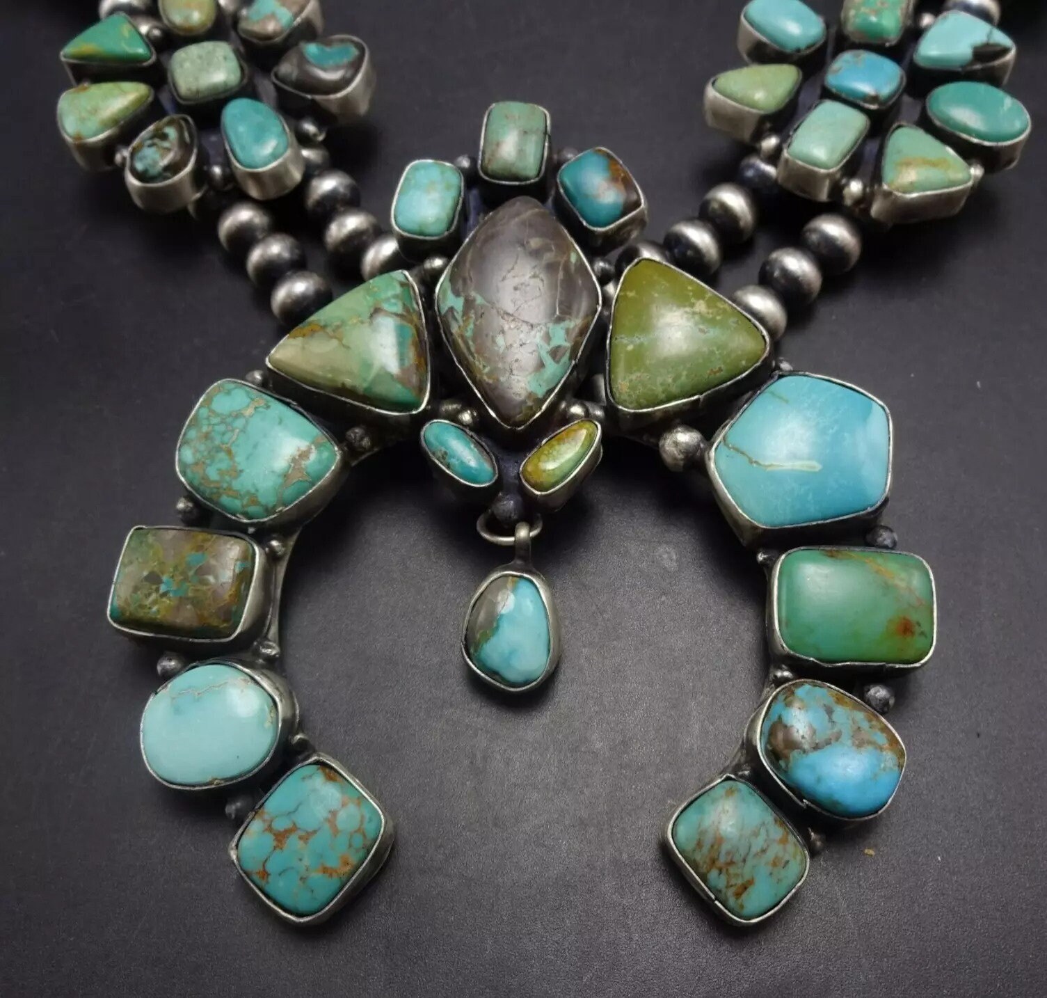 COLOSSAL Ella Peter NAVAJO Sterling Silver TURQUOISE Squash