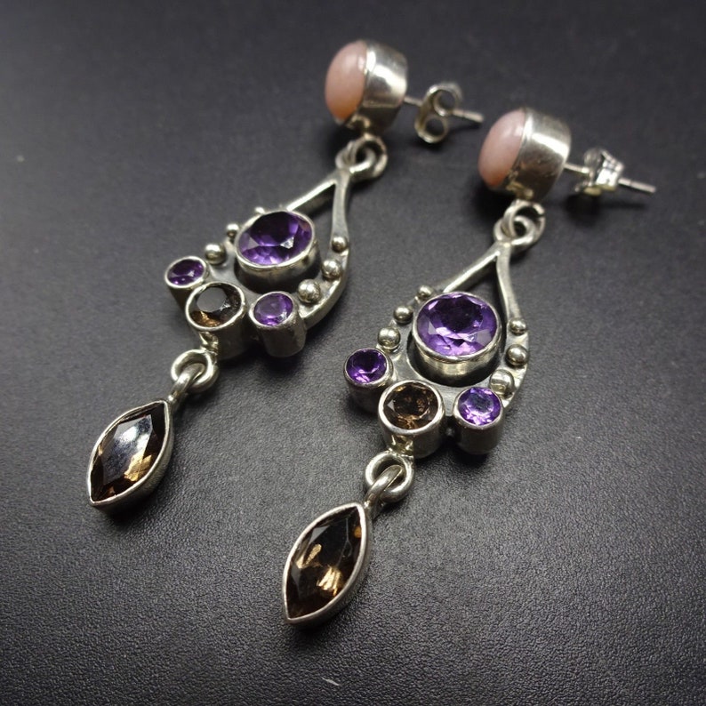 NICKY BUTLER Sterling 925 RAJ Collection Earrings Amethyst