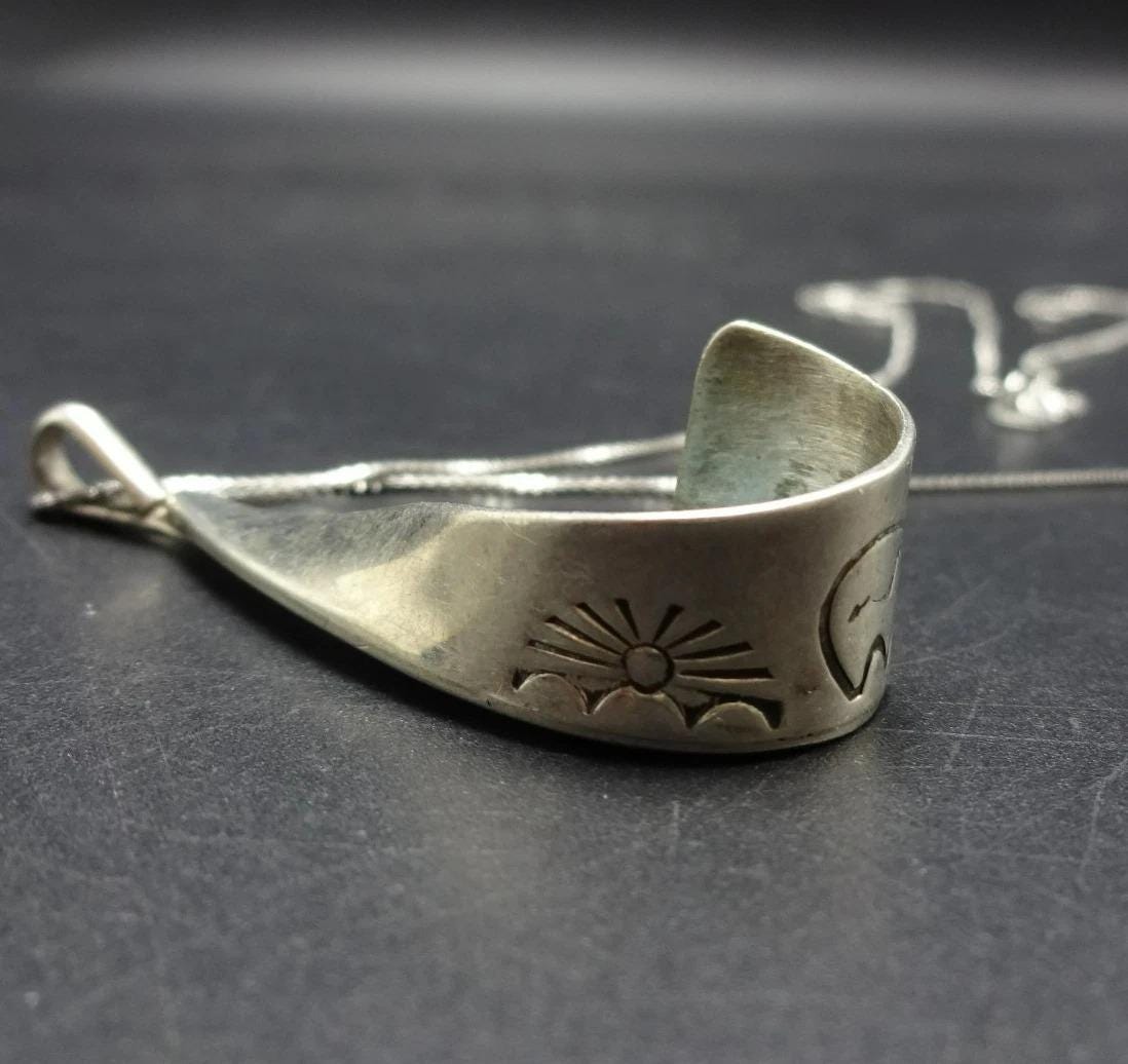 Laguna Pueblo OPAL PAQUIN Hand Stamped Sterlingsilver TURQUOISE