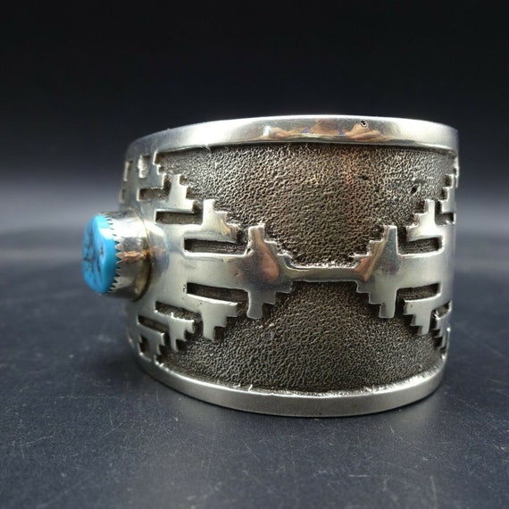 Vintage Heavy Gauge Sterling Silver High Blue TUR… - image 8