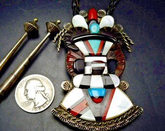 EXQUISITE Vintage Zuni ANDREW DEWA Sterling Silver Antelope  display picture 2