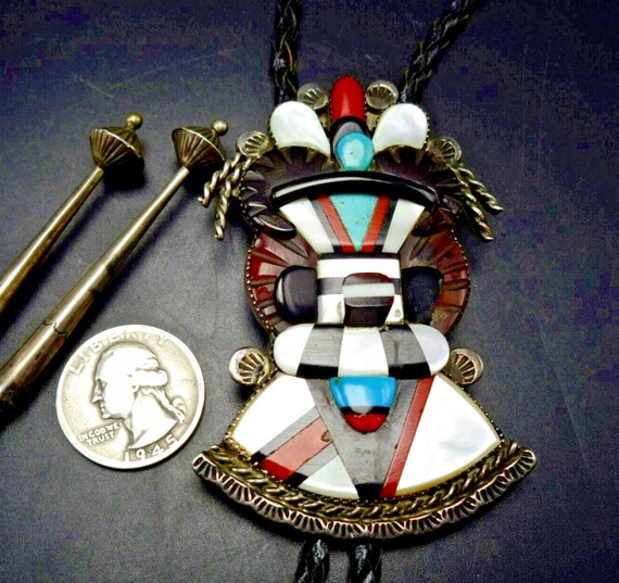 EXQUISITE Vintage Zuni ANDREW DEWA Sterling Silve… - image 1