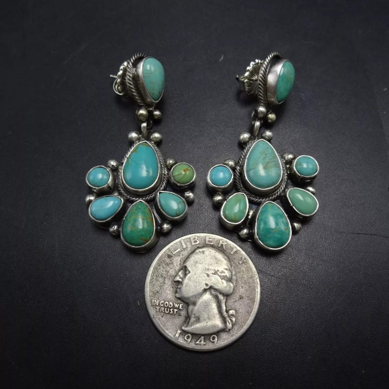 Travis J. Turquoise and Sterling Long Pendant