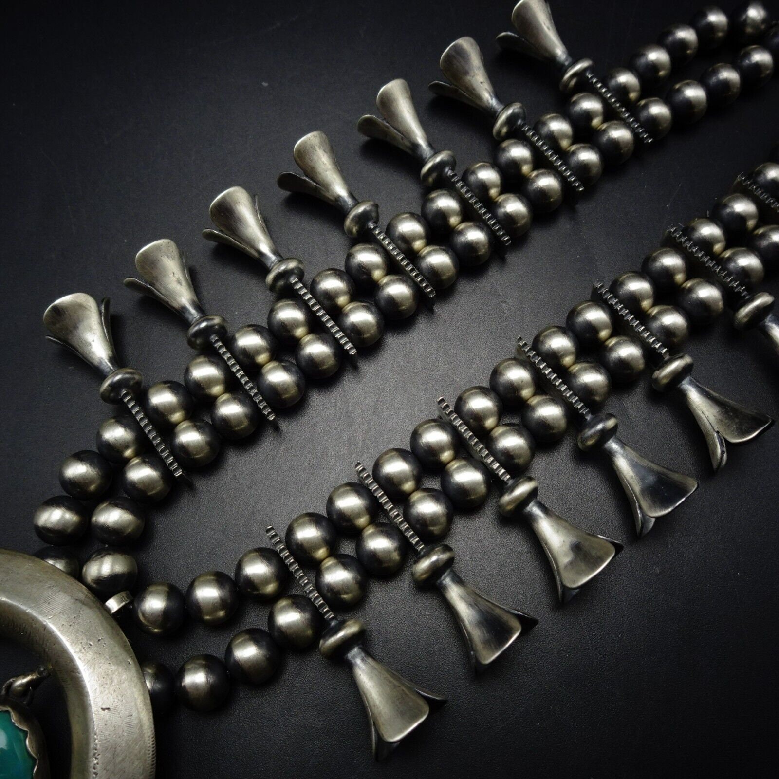 Robert Chee NAVAJO Cast Sterling Silver TURQUOISE Squash