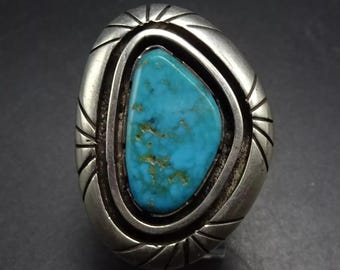 Vintage Sterling Silver Navajo Flower Ring, c.1960's