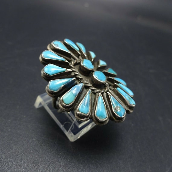 SUPERB Vintage Sterling Silver Natural BLUE TURQU… - image 6