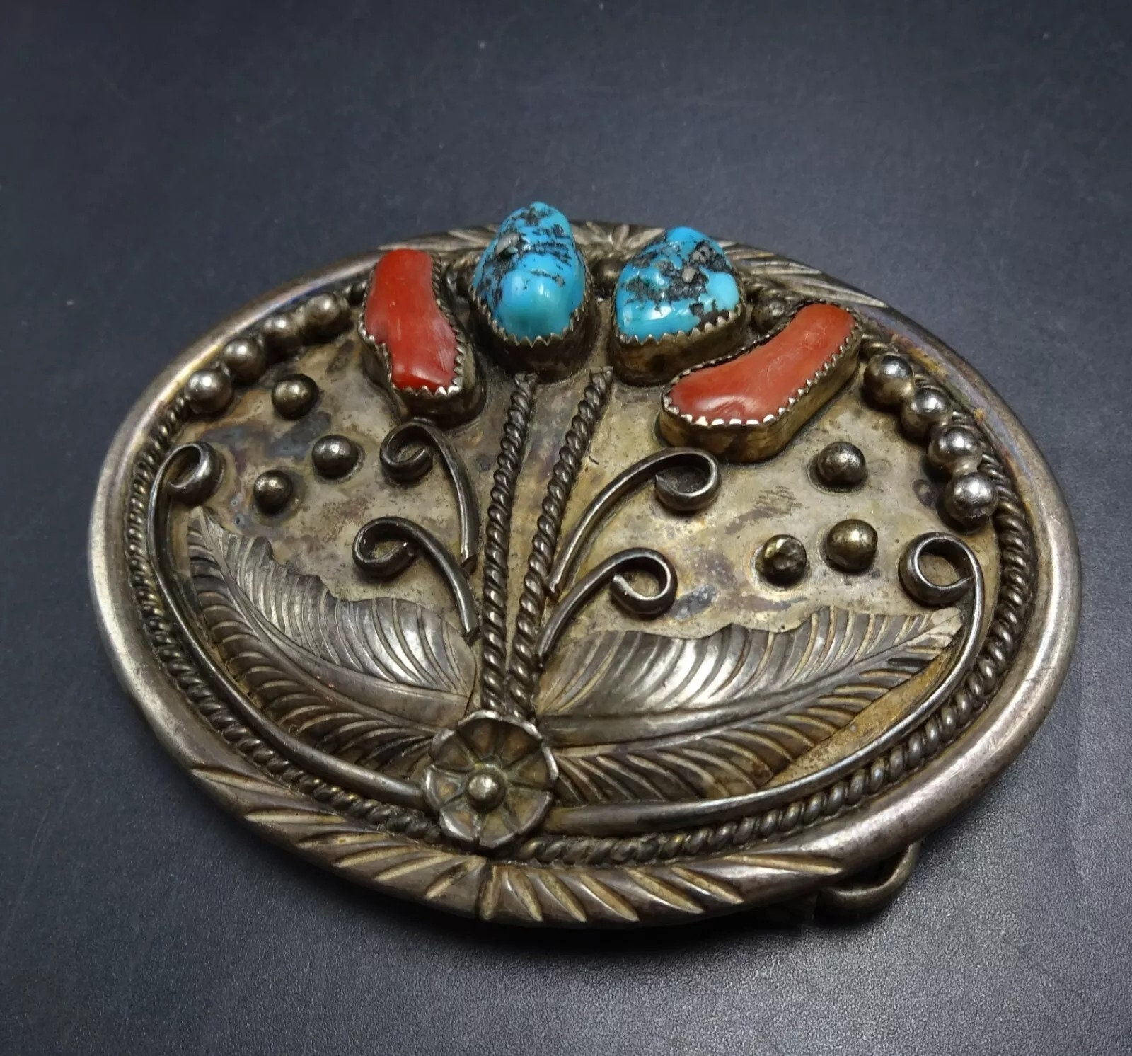 NEVER WORN?Belt Buckle with Vintage Blue Rhinestone Brooch Bella Sky Blue Rhinestones Belt – Roman Valley Ranch main image 2