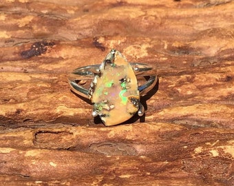 Sunshine Boulder Opal Ring - Size 8