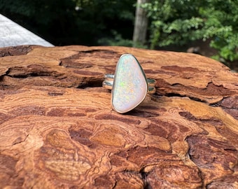 Multicolor Sparkly Lambina Opal Ring - Size 7