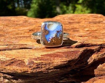 Schöner Boulder Opal Ring - Größe 7,75 - BITTE LESEN Sie die vollständige Beschreibung