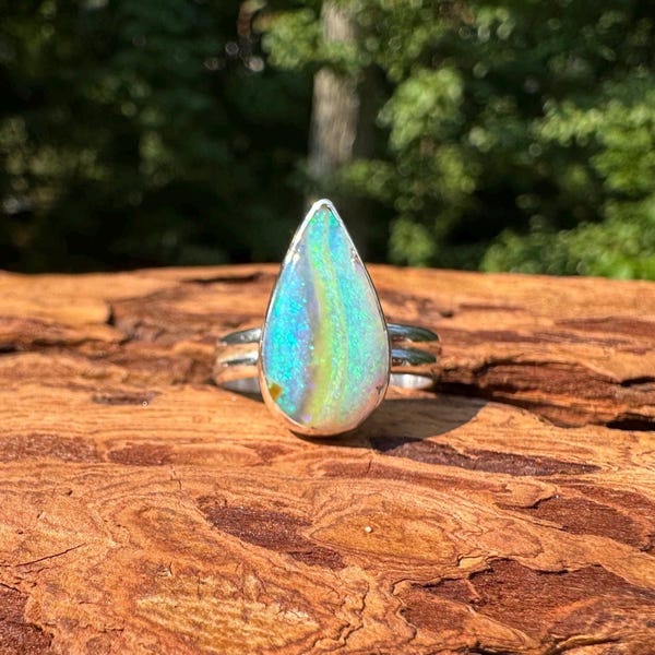 Super Sparkly Opal Ring - Size 8