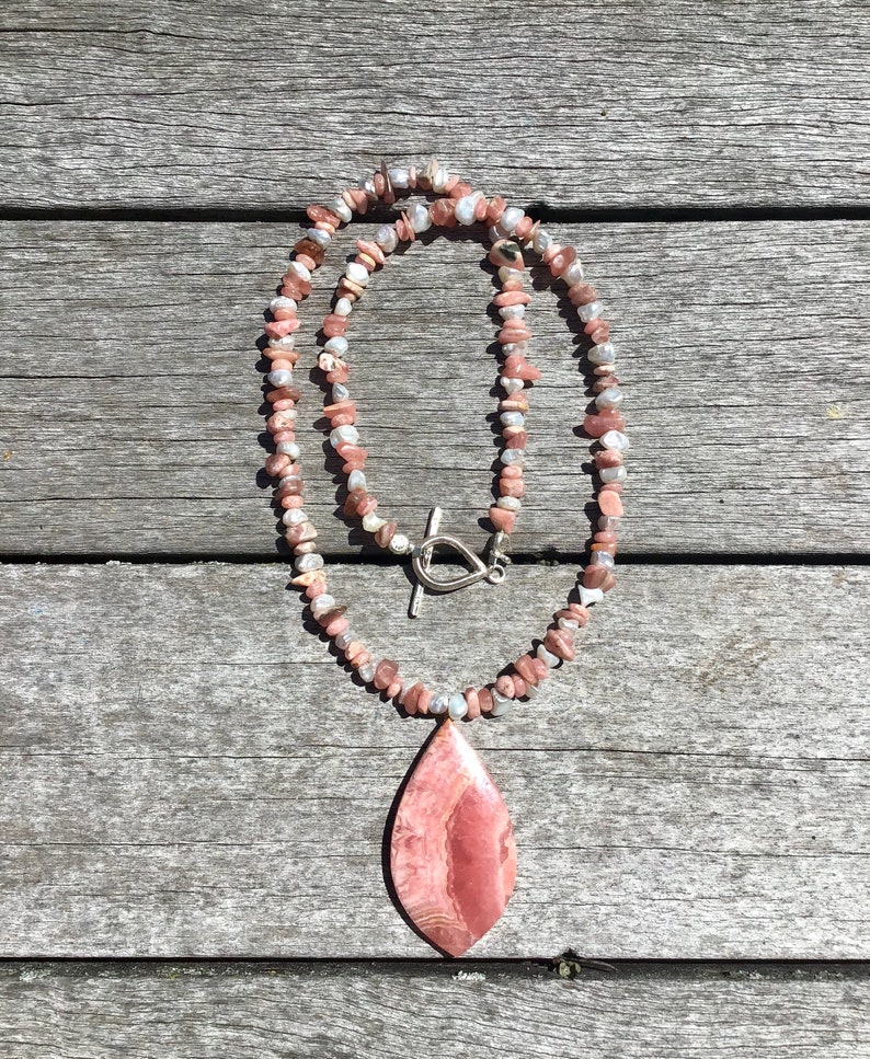 Rhodochrosite and Freshwater Pearl Necklace