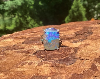 Stunning Ocean View Boulder Opal Ring - Size 6
